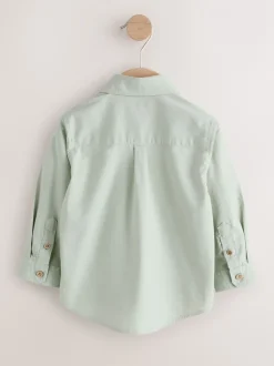 Shirts*Next Groen met figuurtjes - Oxford-overhemd met lange mouwen (3 mnd-7 jr)