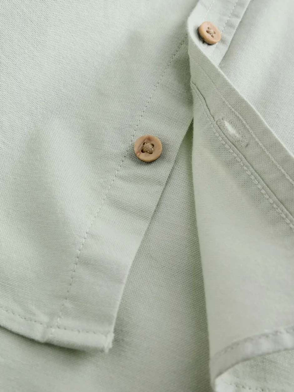 Shirts*Next Groen met figuurtjes - Oxford-overhemd met lange mouwen (3 mnd-7 jr)