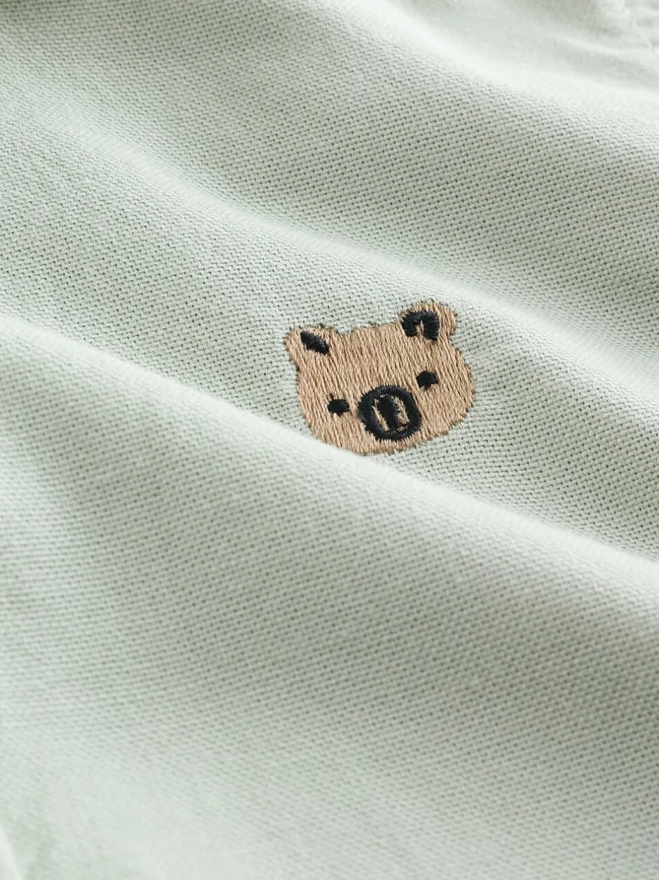 Shirts*Next Groen met figuurtjes - Oxford-overhemd met lange mouwen (3 mnd-7 jr)