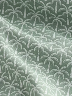 Shirts|Next - Strijkvrij Oxford-overhemd met korte mouwen Groen met palmboomprint