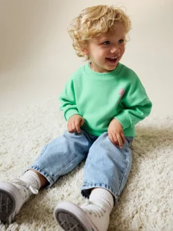 Truien En Breisels|Sweaters En Hoody´S*Next Groen met palmboomprint - Sweatshirt met ronde hals en all-over print (3 mnd - 7 jr)