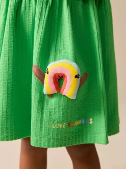 Jurken|Jurken|Next - Jersey Dress (3mths-7yrs) Groen met regenboog