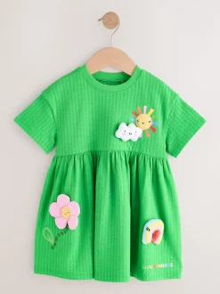 Jurken|Jurken|Next - Jersey Dress (3mths-7yrs) Groen met regenboog
