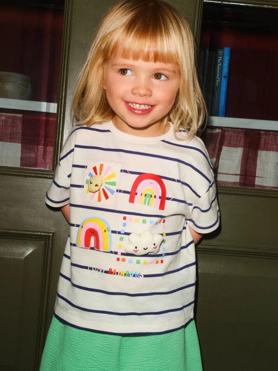 T-Shirts*Next Groen met regenboog - Short Sleeve Top and Barrel Trousers Set (3mths-7yrs)