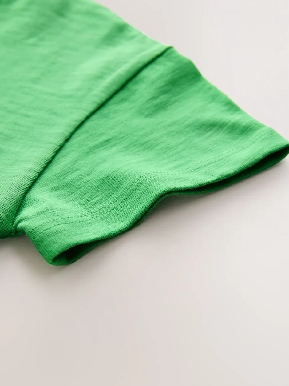 T-Shirts*Next - Short Sleeve Embroidered T-Shirt (3mths-7yrs) Groen met regenboog