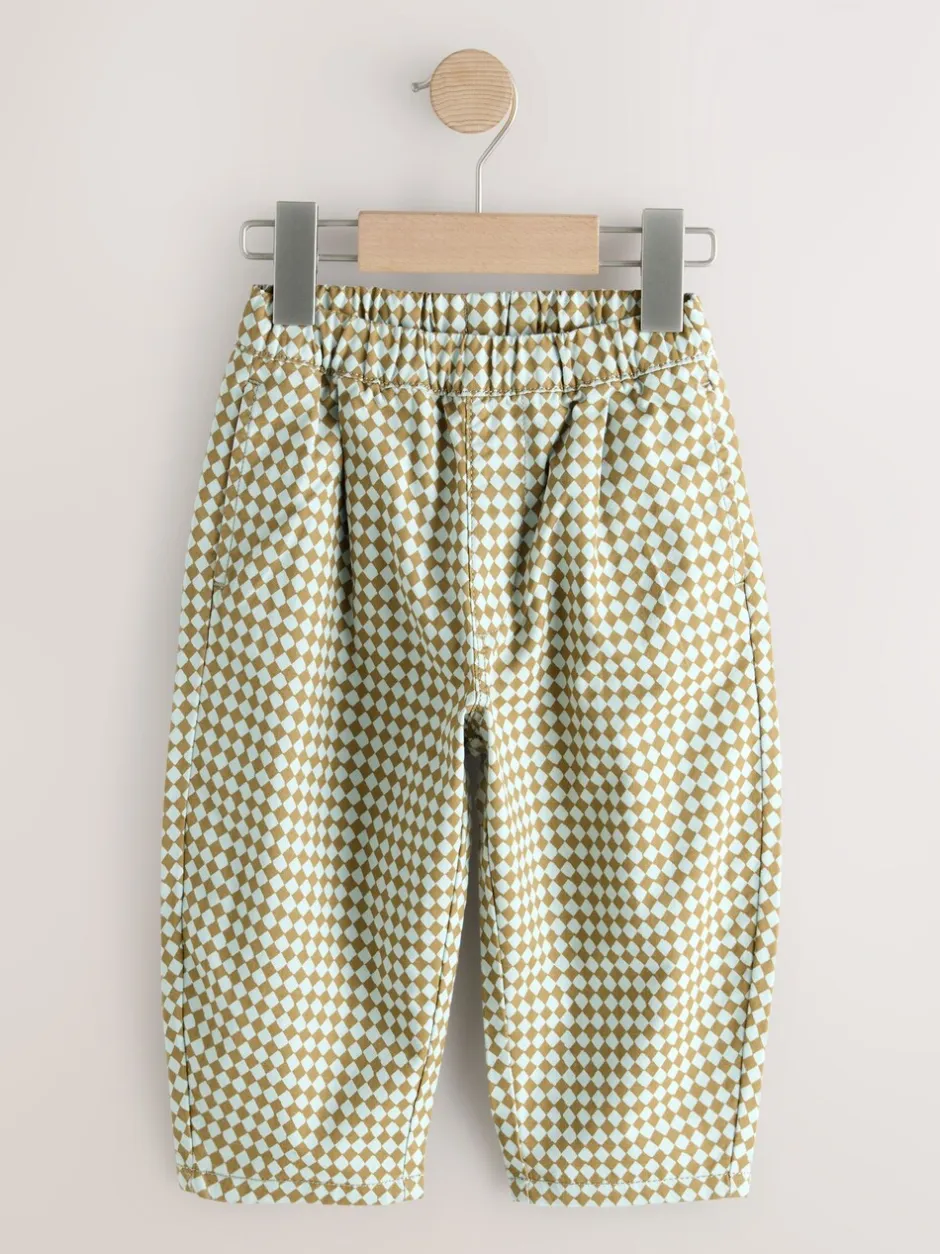 Broeken En Chino's|Next - Barrel pull-on broek (3mnd -7jr) (3mnd -7jr) Groen/blauw Mini Harlequin