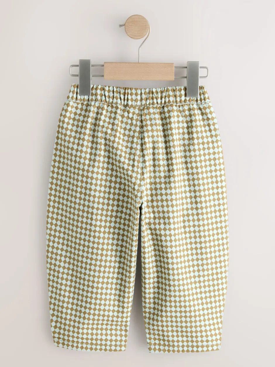 Broeken En Chino's|Next - Barrel pull-on broek (3mnd -7jr) (3mnd -7jr) Groen/blauw Mini Harlequin