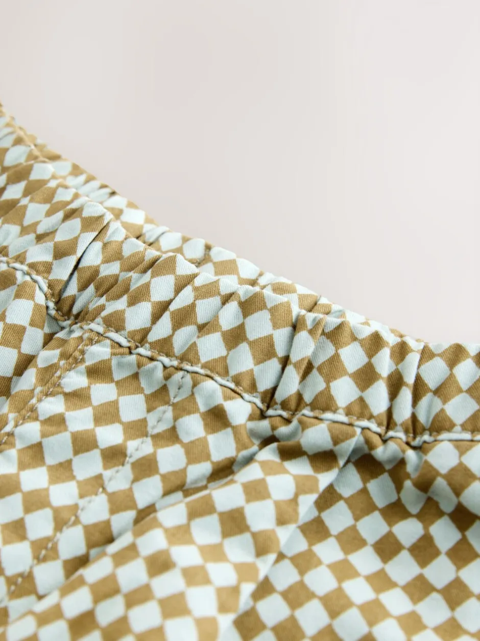 Broeken En Chino's|Next - Barrel pull-on broek (3mnd -7jr) (3mnd -7jr) Groen/blauw Mini Harlequin