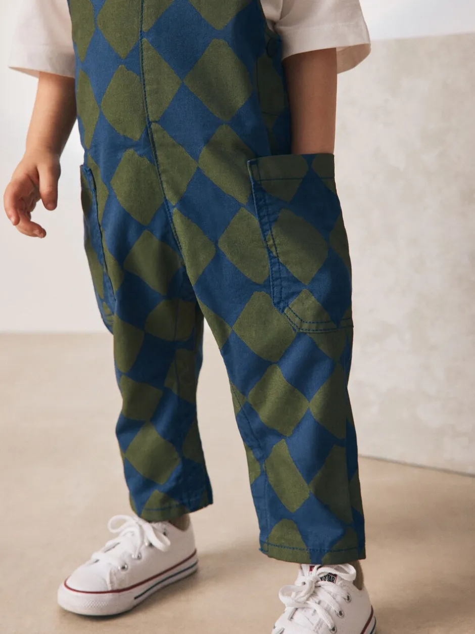 Rompertjes En Tuinbroeken|Sets En Outfits|Next - Tuinbroek (3mnd -7jr) Groen/blauwe Harlequin