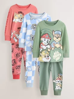 Multipacks|Pyjama's|Next Groen/blauw/rood Paw Patrol - Gelicentieerde knusse pyjama's 3 pack (9mnd -9jr)