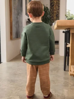 Sets En Combisets|Truien En Breisels*Next Groen/bruine hond - Set met sweatshirt en joggingbroek (3mnd -7jr)