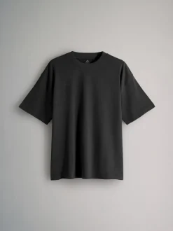 Loungewear*The Set - 4 Pack Short Sleeve Cotton T-Shirts Groen/Bruin/Zwart