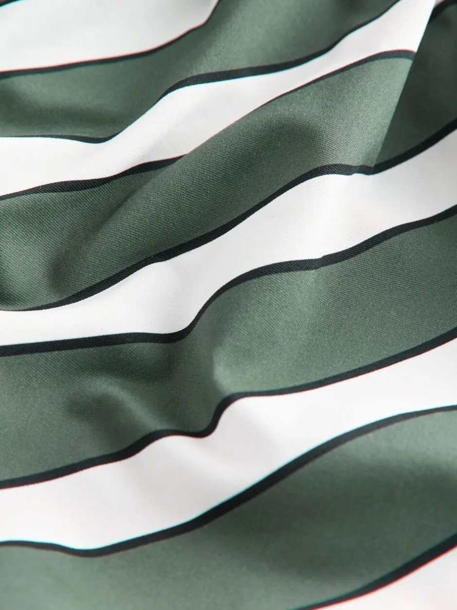Badkleding|Next Groen/crème Strepen - Badpak met vormgevende zijrimpeling en buikcorrectie
