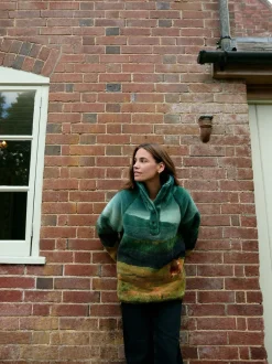 Jassen En Jacks|Hoody's En Sweatshirts|Next - Borg fleece top met print Groene boslandschapscène