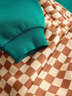 Sets En Combisets|Truien En Breisels|Next Groene croissant - Set met sweatshirt en joggingbroek met strepen (3mnd-7jr)