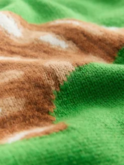 Gebreide Kleding*Next - Trui met ronde hals en lange mouwen met wol Groene Croissant Grafisch Ontwerp