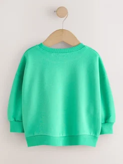 Sweaters En Hoody´S|Next Groene kat - Sweatshirt met ronde hals (3 mnd-7 jr)