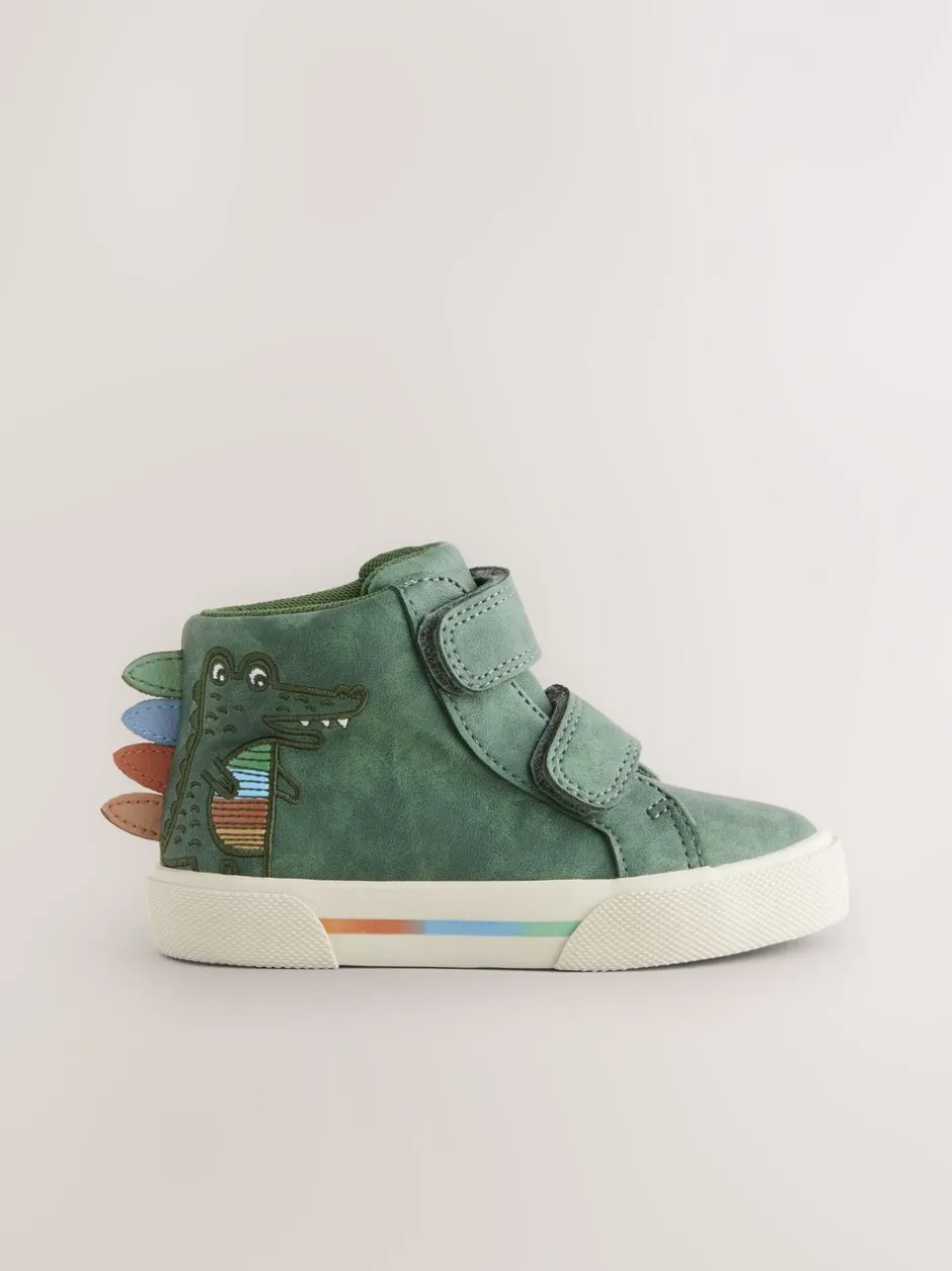 Boots*Next - Hoge schoenen met klittenbandsluiting Groene krokodil