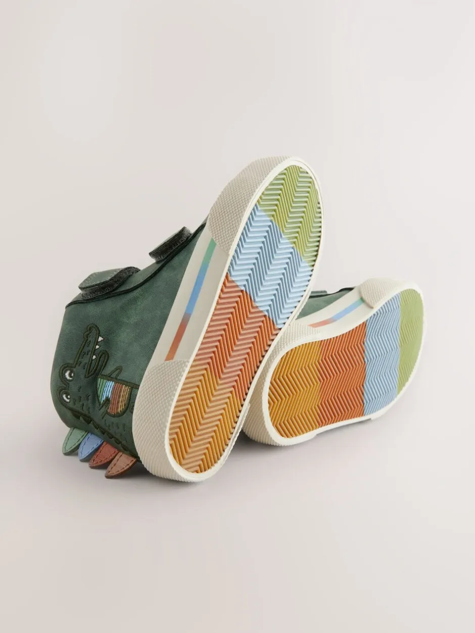Boots*Next - Hoge schoenen met klittenbandsluiting Groene krokodil