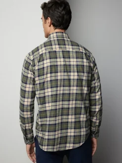 Shirts*Next - Geborsteld flanellen overhemd Groene ruit