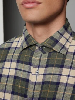 Shirts*Next - Geborsteld flanellen overhemd Groene ruit