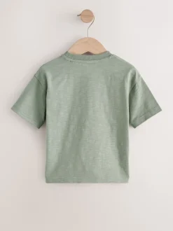 Tops|T-Shirts|Next - Verpakking van 3 T-shirts met korte mouwen en applicatie (3mnd-7jaar) Groene safaridieren