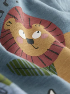Tops|T-Shirts|Next - Verpakking van 3 T-shirts met korte mouwen en applicatie (3mnd-7jaar) Groene safaridieren