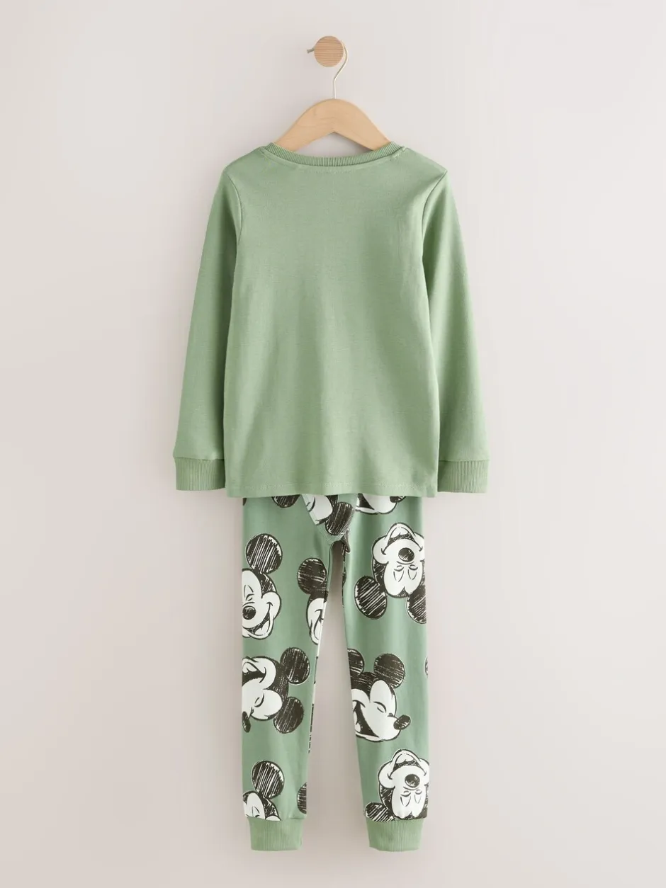 Pyjama's|Nachtkleding En Pyjama's*Next Groen/Ecru Mickey Mouse - Gelicentieerde knusse pyjama's 3 pack (9mnd -10jr)