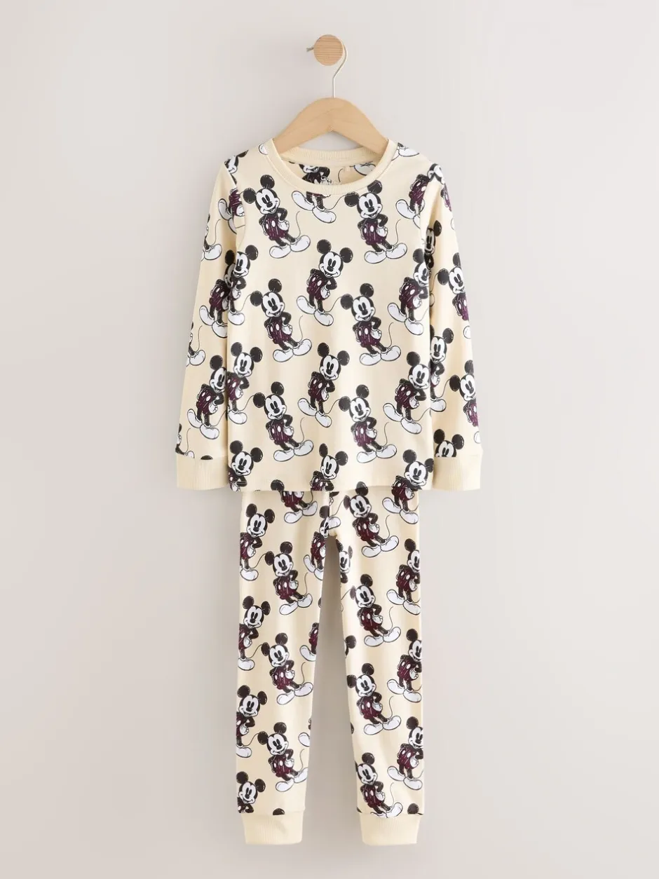 Pyjama's|Nachtkleding En Pyjama's*Next Groen/Ecru Mickey Mouse - Gelicentieerde knusse pyjama's 3 pack (9mnd -10jr)