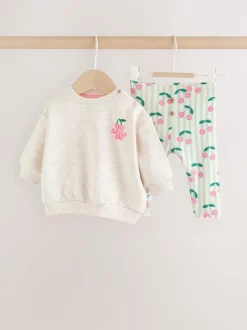 Sets En Combisets|Truien En Breisels|Next - Baby Sweatshirt and Leggings 2 Piece Set (0mths-2yrs) Groen/grijs