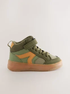Boots|Next - Hoge sneakers met klittenbandsluiting en elastische veters Groen-kaki
