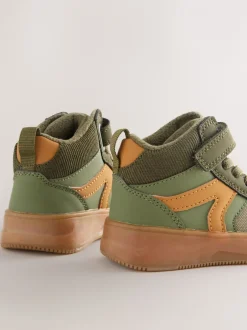 Boots|Next - Hoge sneakers met klittenbandsluiting en elastische veters Groen-kaki