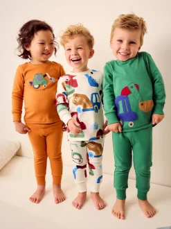 Pyjama's|Nachtkleding En Pyjama's*Next Groen/oranje transport - Mini Knusse Pyjama's 3 Set (9mnd-10jr)