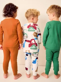 Pyjama's|Nachtkleding En Pyjama's*Next Groen/oranje transport - Mini Knusse Pyjama's 3 Set (9mnd-10jr)