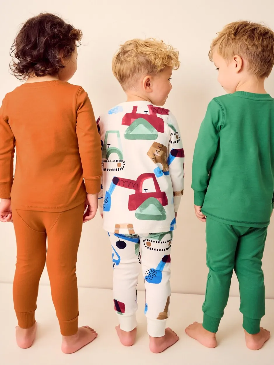 Pyjama's|Nachtkleding En Pyjama's*Next Groen/oranje transport - Mini Knusse Pyjama's 3 Set (9mnd-10jr)