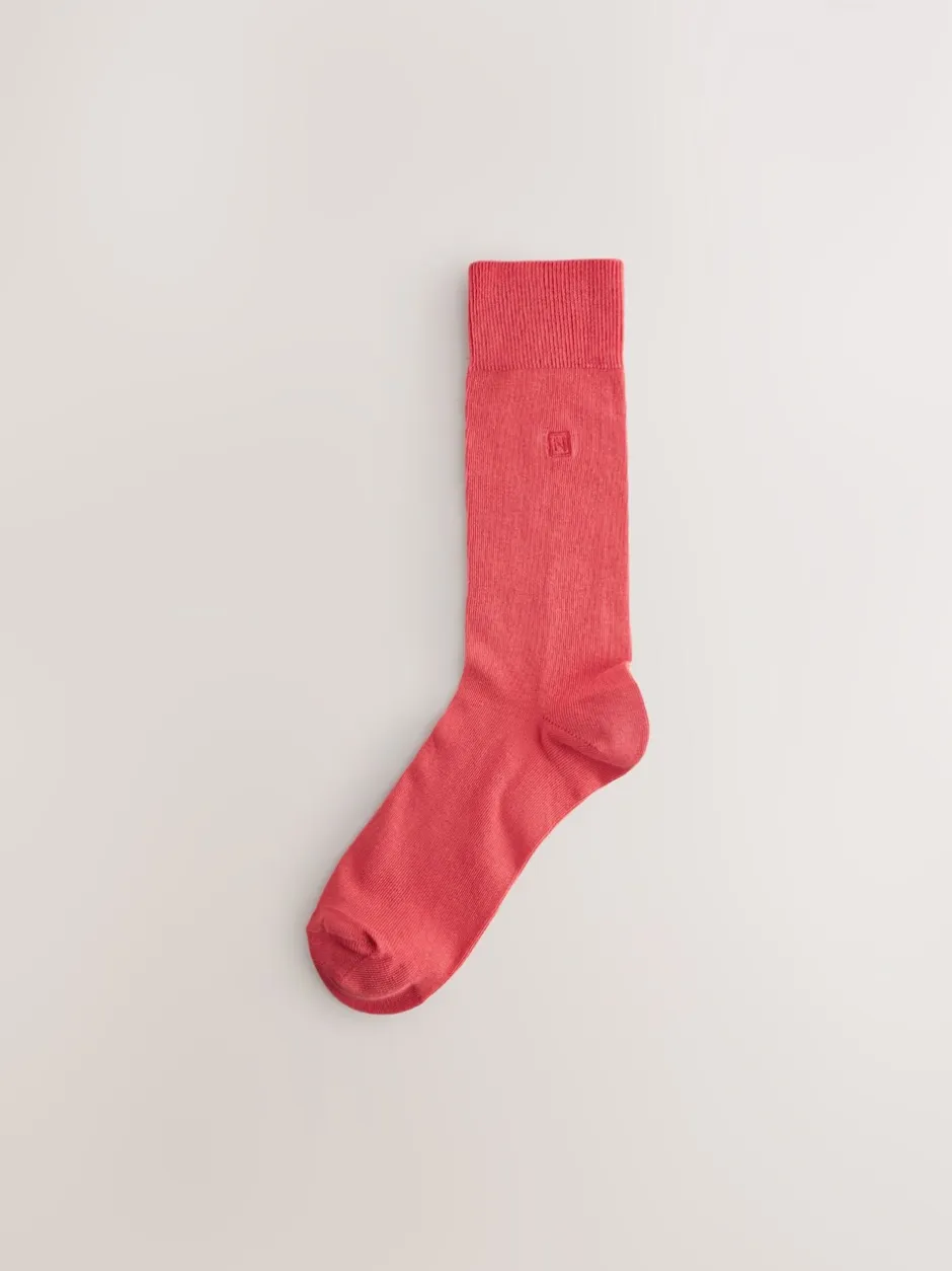 Sokken|Sokken|Next - Verpakking van 8 - Frisblijvende sokken met borduursel Groen/rood/blauw