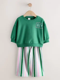 Tops|Sets En Combisets|Next - Set van 2 tops en broeken (3mnd -7jr) Groen/roze