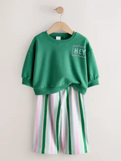 Tops|Sets En Combisets|Next - Set van 2 tops en broeken (3mnd -7jr) Groen/roze
