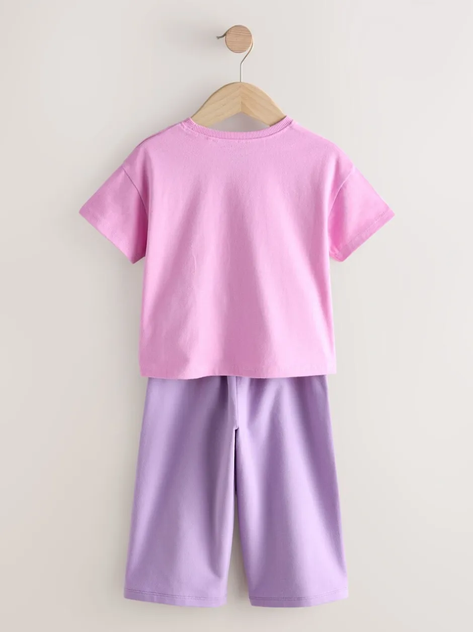 Tops|Sets En Combisets|Next - Set van 2 tops en broeken (3mnd -7jr) Groen/roze