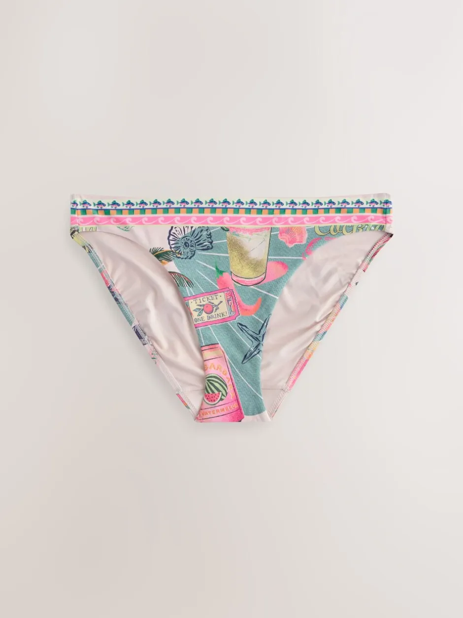 Badkleding*Next Groen/roze Conversatie - Bikini broekje met print