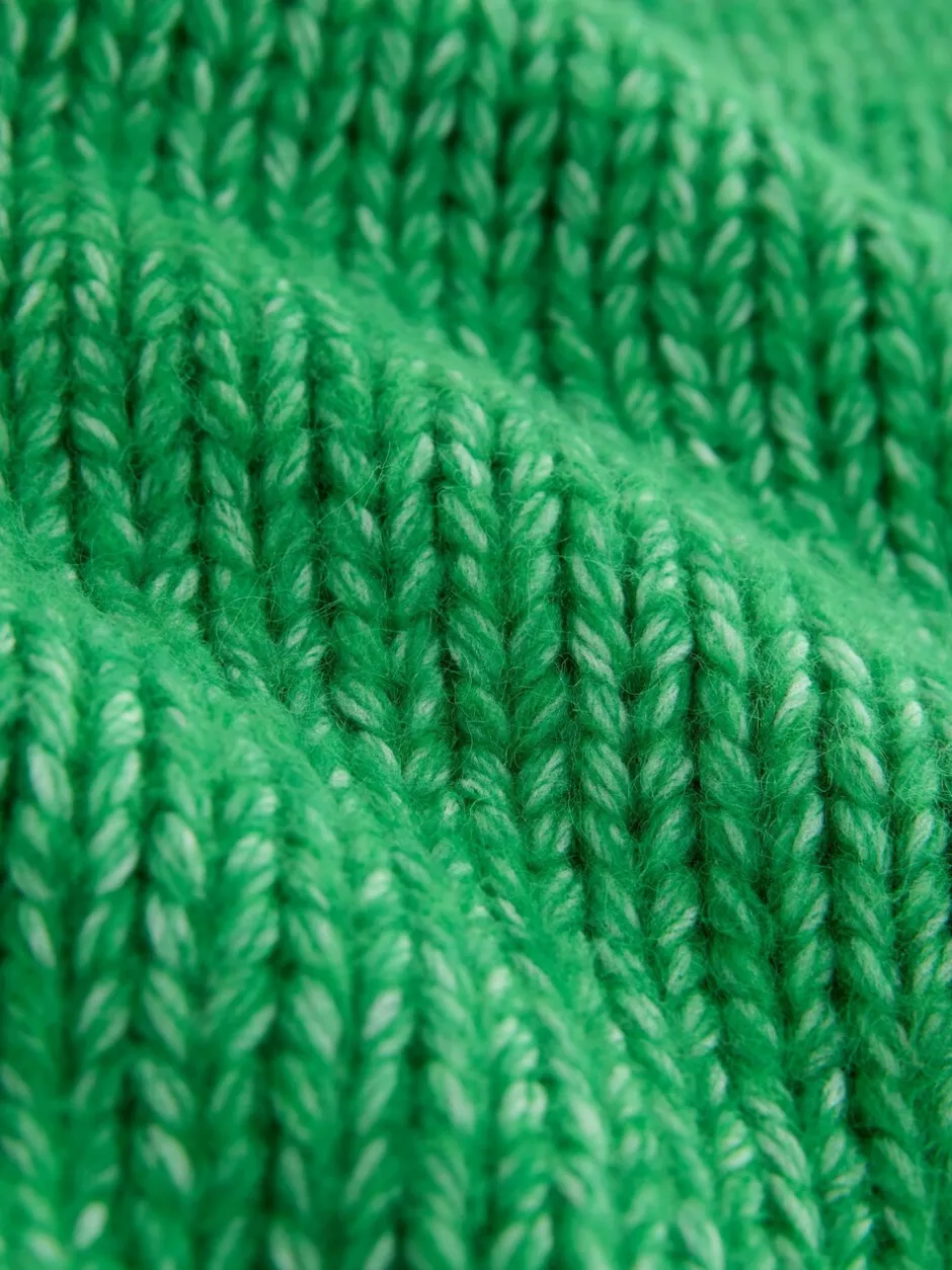 Gebreide Kleding|Next - Grof gebreide Staande Hals Trui Met Wol Groen/roze hart