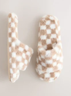 Pantoffels*Next Groen/wit - Checked Slider Slippers