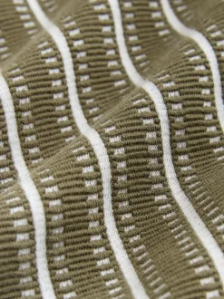Poloshirts|T-Shirts En Hemden*Next Groen/wit - Verticaal gestreepte polo met korte rits
