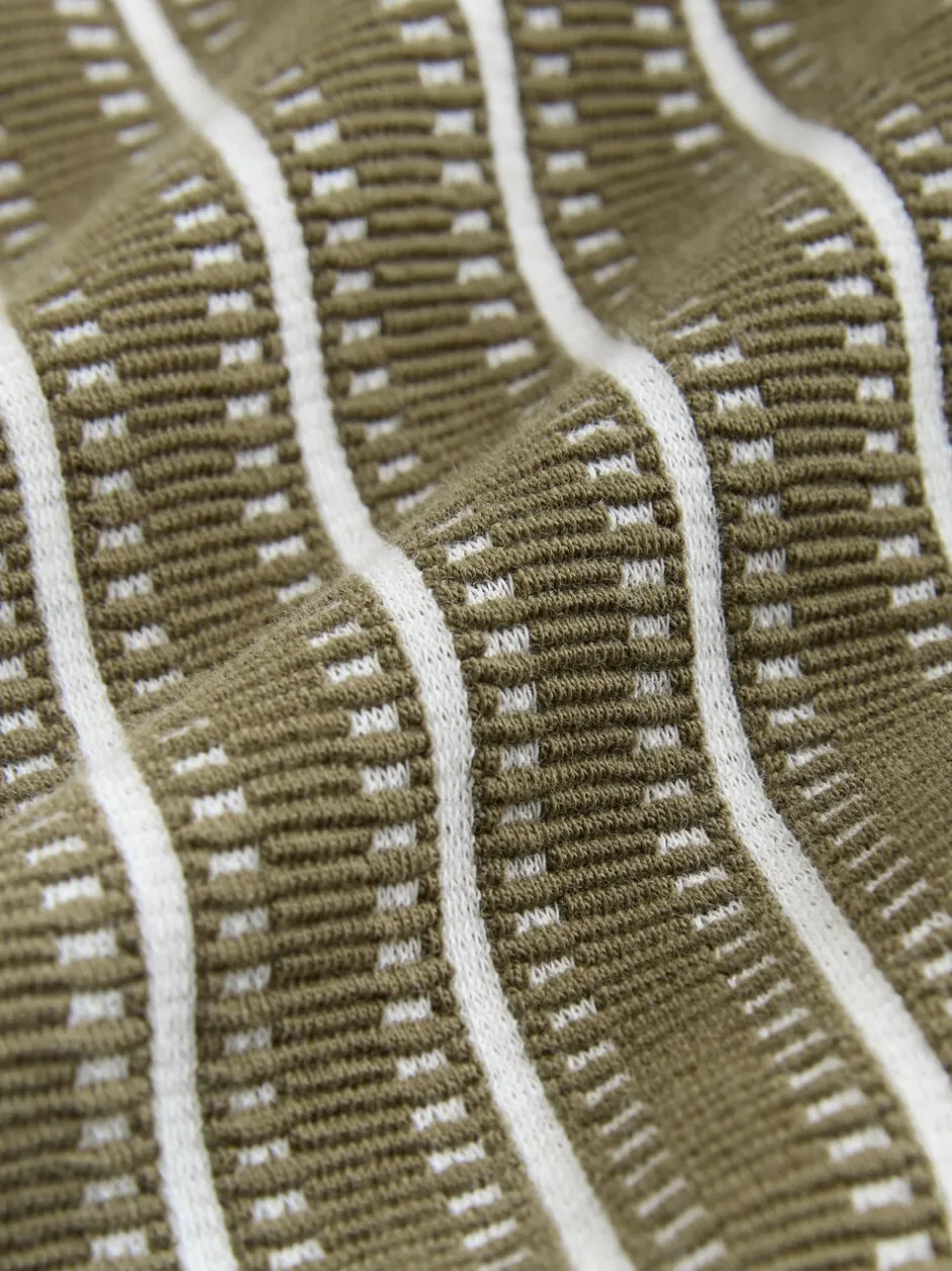 Poloshirts|T-Shirts En Hemden*Next Groen/wit - Verticaal gestreepte polo met korte rits