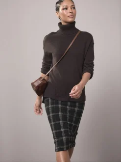 Rokken*Next Groen/zwart - Check Brushed Pencil Skirt