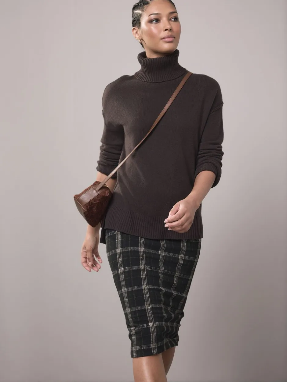 Rokken*Next Groen/zwart - Check Brushed Pencil Skirt