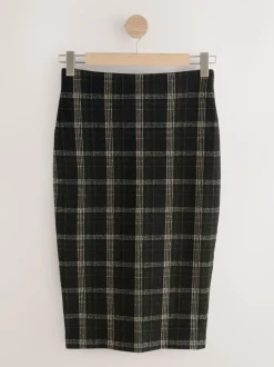 Rokken*Next Groen/zwart - Check Brushed Pencil Skirt
