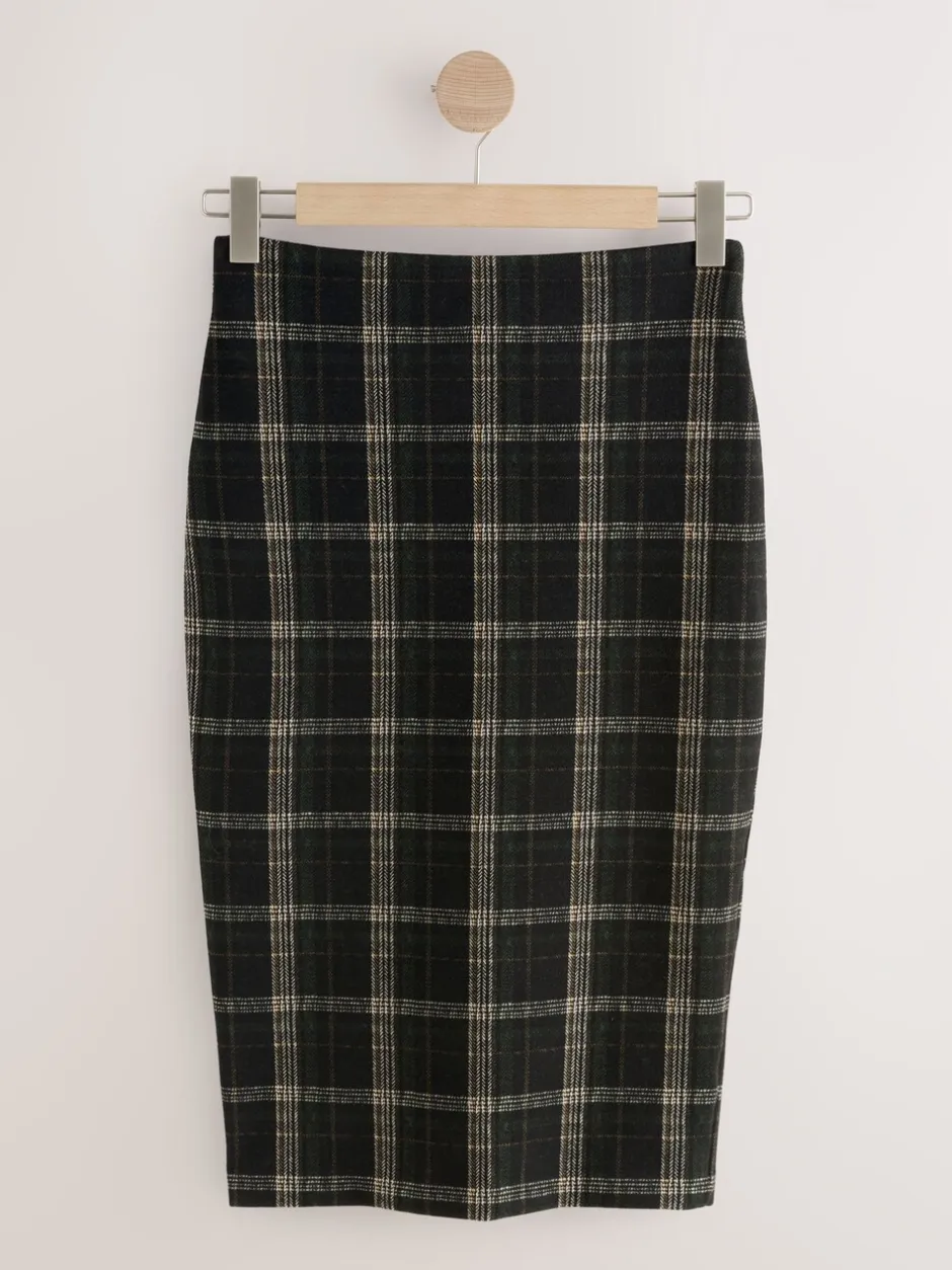 Rokken*Next Groen/zwart - Check Brushed Pencil Skirt