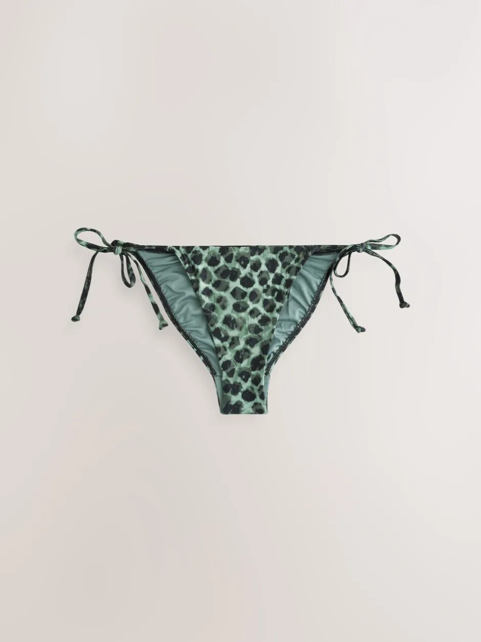 Badkleding*Next - Bikinibroekjes Groen/Zwart luipaardprint