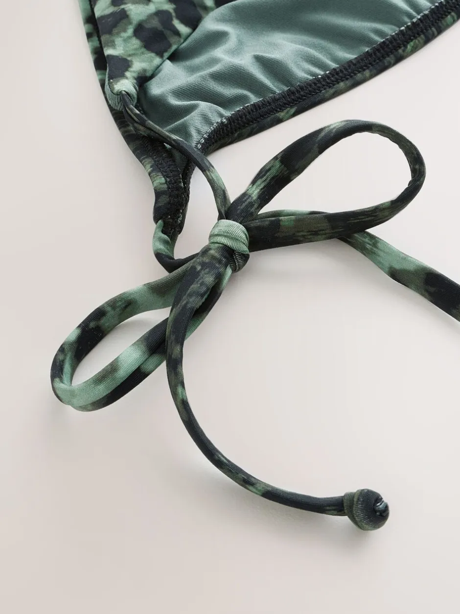 Badkleding*Next - Bikinibroekjes Groen/Zwart luipaardprint
